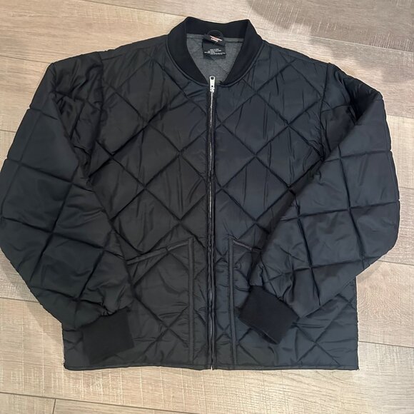 DICKIES MENS LARGE QUILTED BLACK JACKET COAT NWOT - Picture 2 of 9
